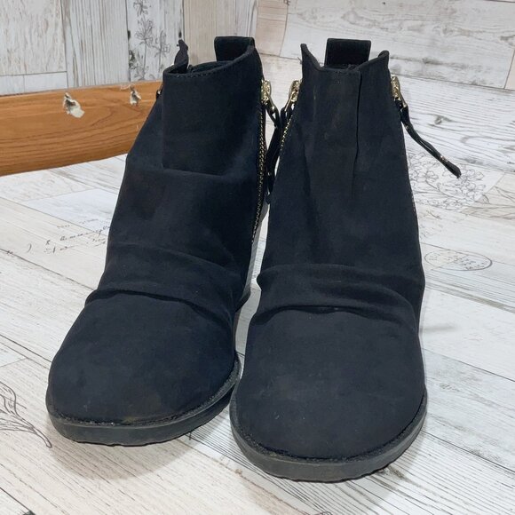 Vegan Suede Ankle Booties - Picture 1 of 5